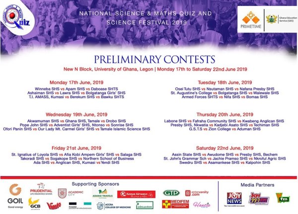 National Science and Maths Quiz 2019 preliminary contest